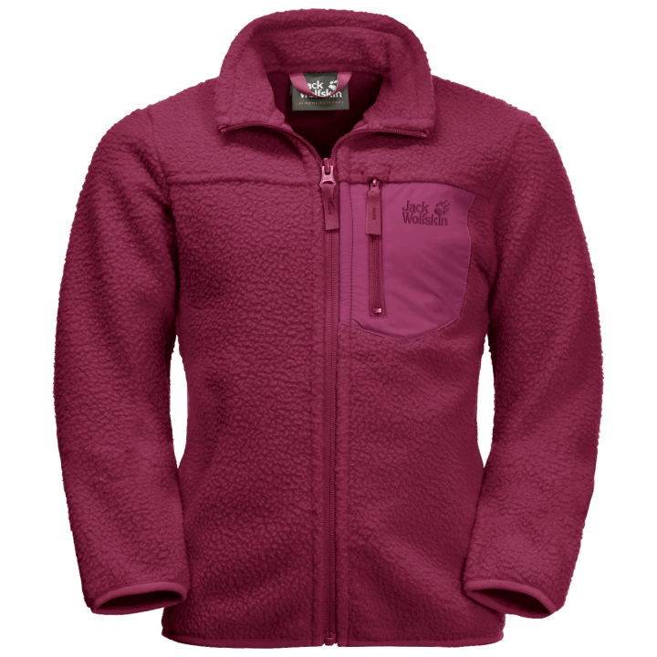 Tmavo Rubínová Originálna Detská ľadová Obláčiková Bunda Jack Vlčia Koža