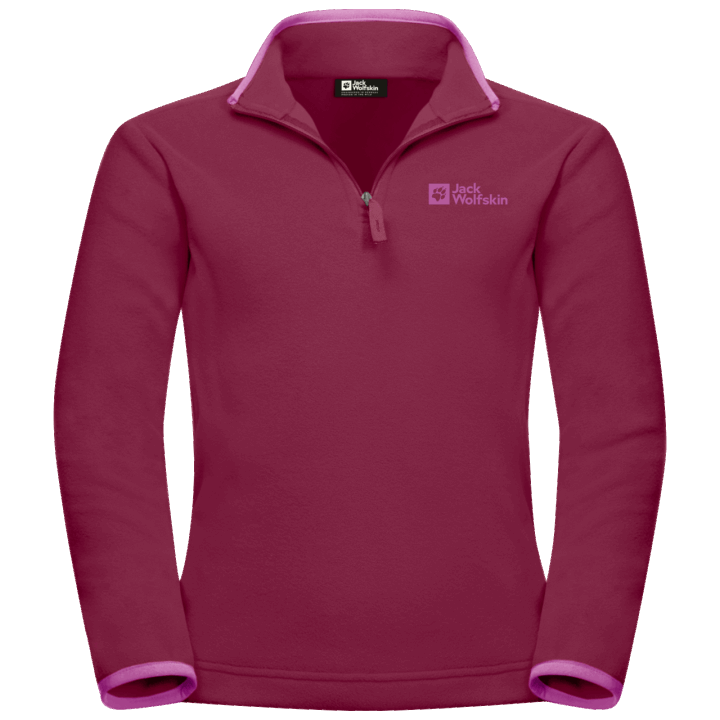 Jack Wolfskin Detský Taunus Halfull-zipip Najlepšie Tmavý Rubín