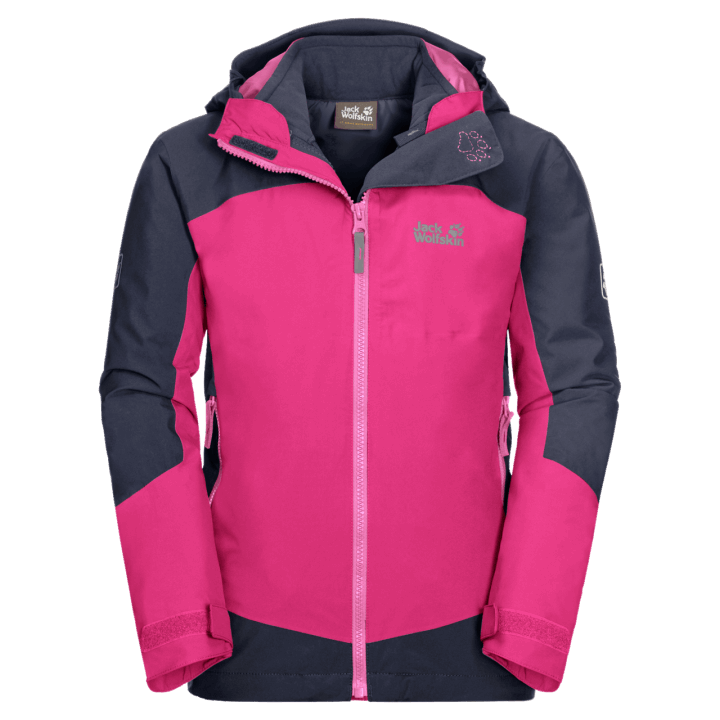 Jack Wolfskin Detská Bunda Ropi 3v1 Nová Ružová Pivonka